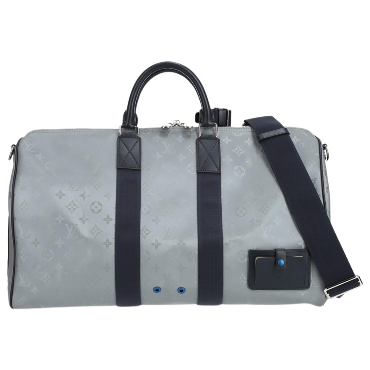 Keepall cloth travel bag Louis Vuitton Blue in Cloth - 25251301