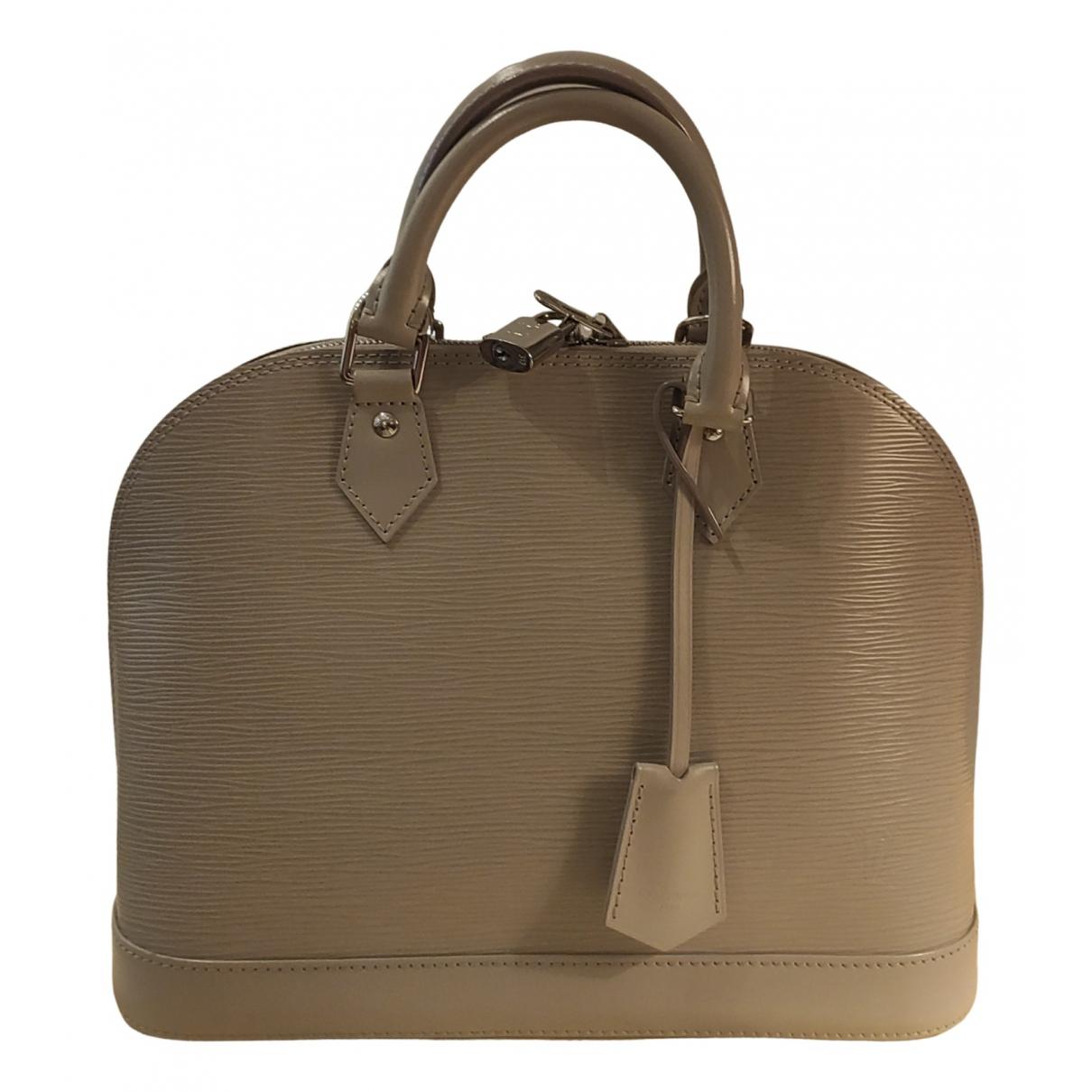 Louis Vuitton Ivory Epi Leather Alma PM Bag with Lock, Silver Hardware