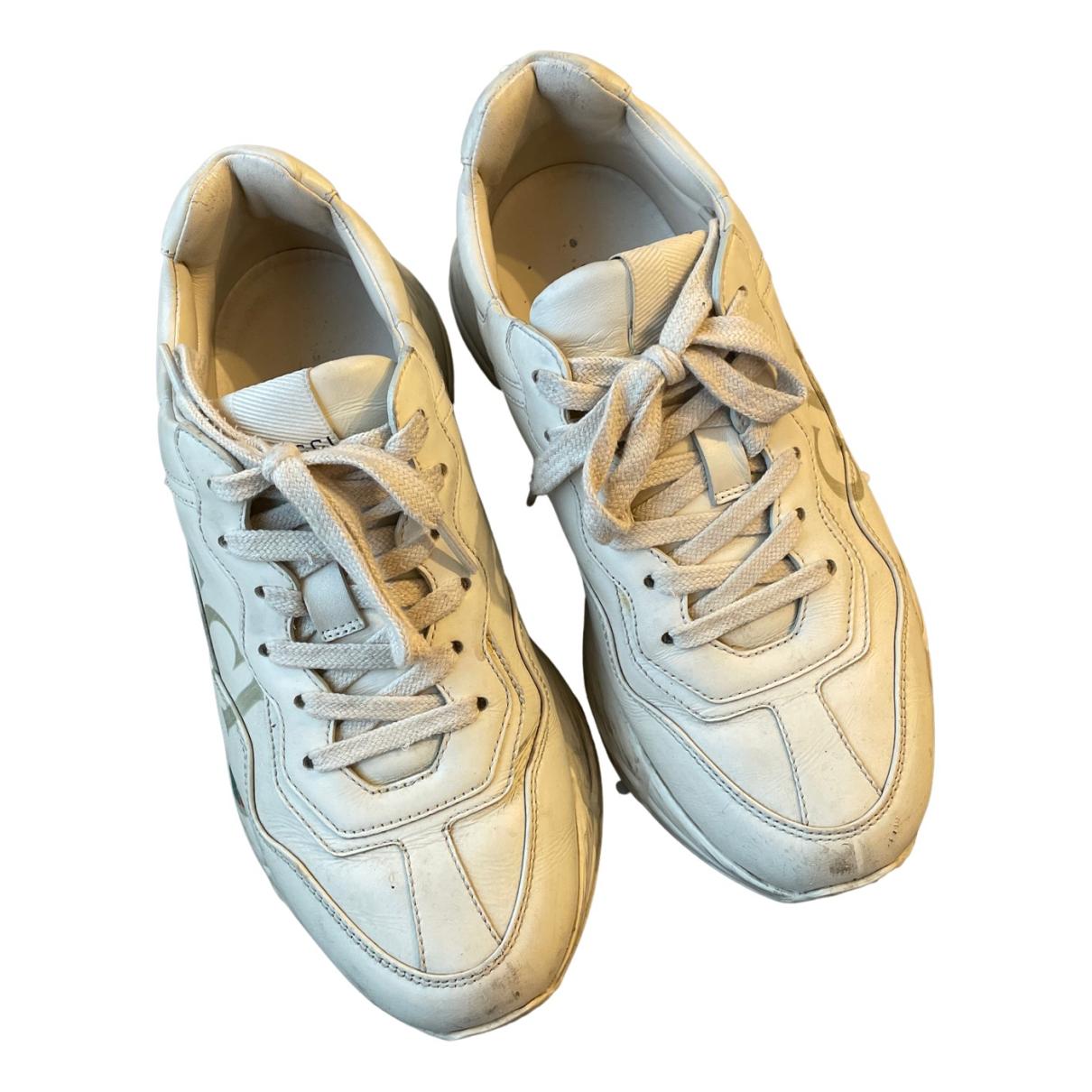 Run away leather trainers Louis Vuitton White size 37 EU in Leather -  32126082