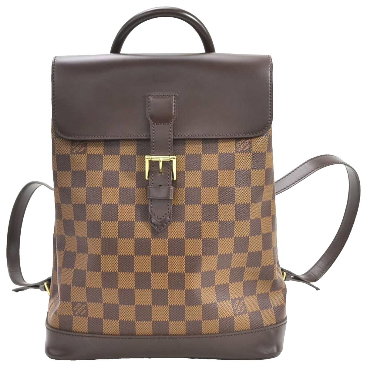 Cloth backpack Louis Vuitton Brown in Cloth - 36084083