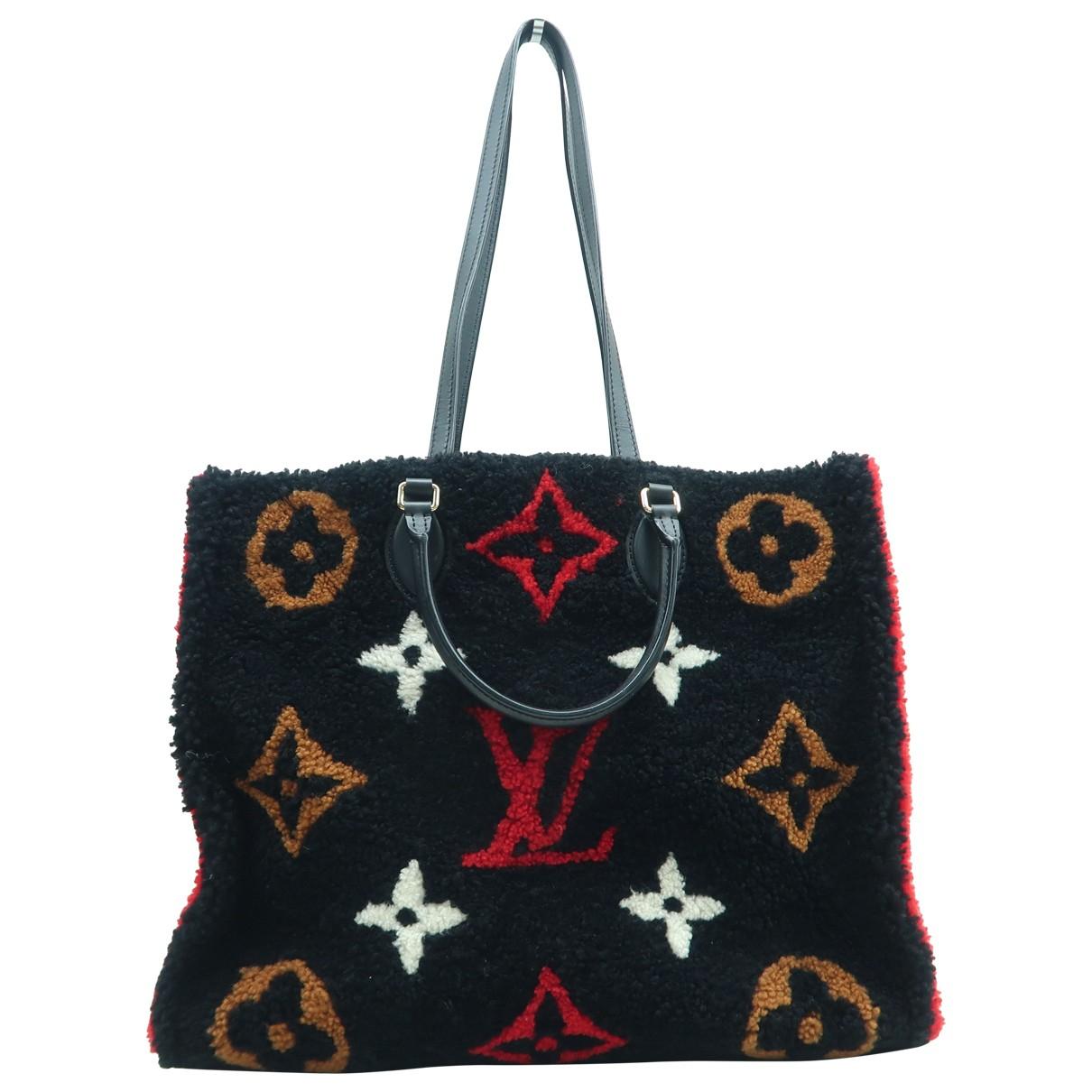 Onthego cloth handbag Louis Vuitton Black in Cloth - 31744532