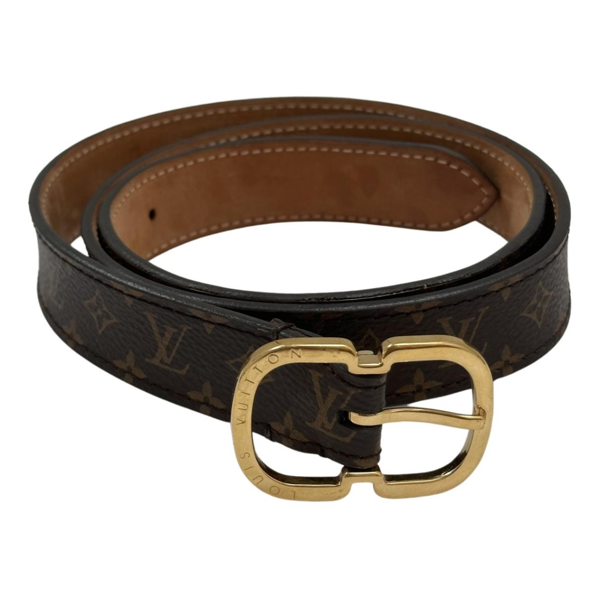 Leather belt Louis Vuitton Black size 80 cm in Leather - 37452806