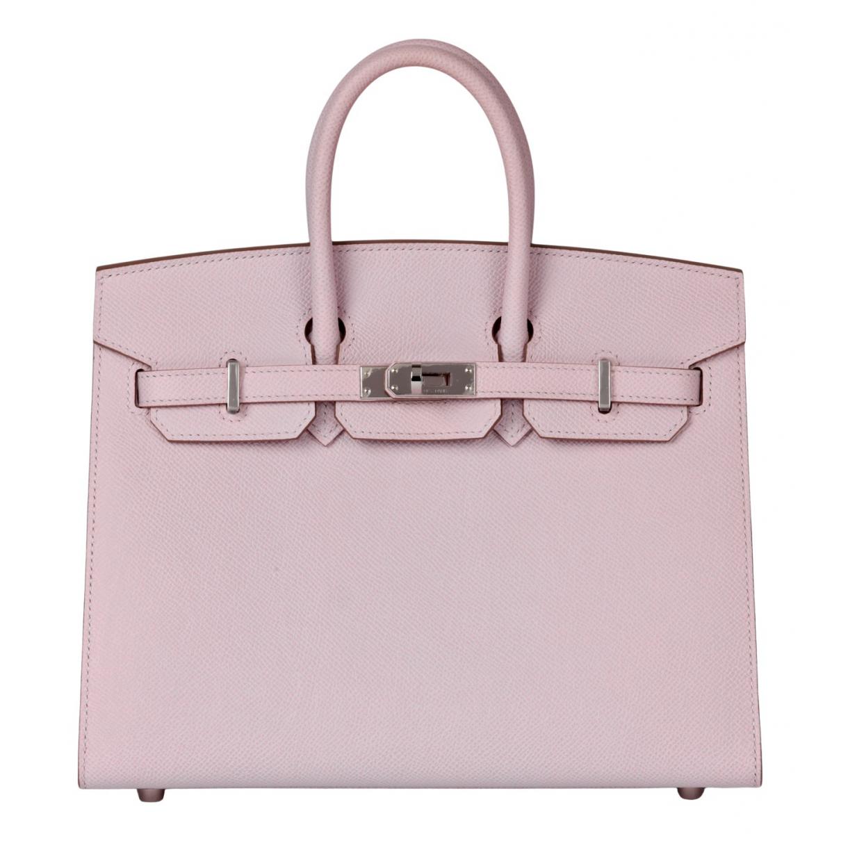 Birkin 25 leather handbag Hermès Pink in Leather - 36892738