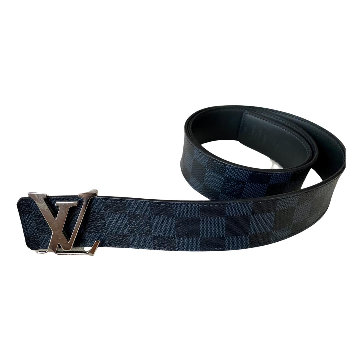 Signature leather belt Louis Vuitton Blue size 100 cm in Leather