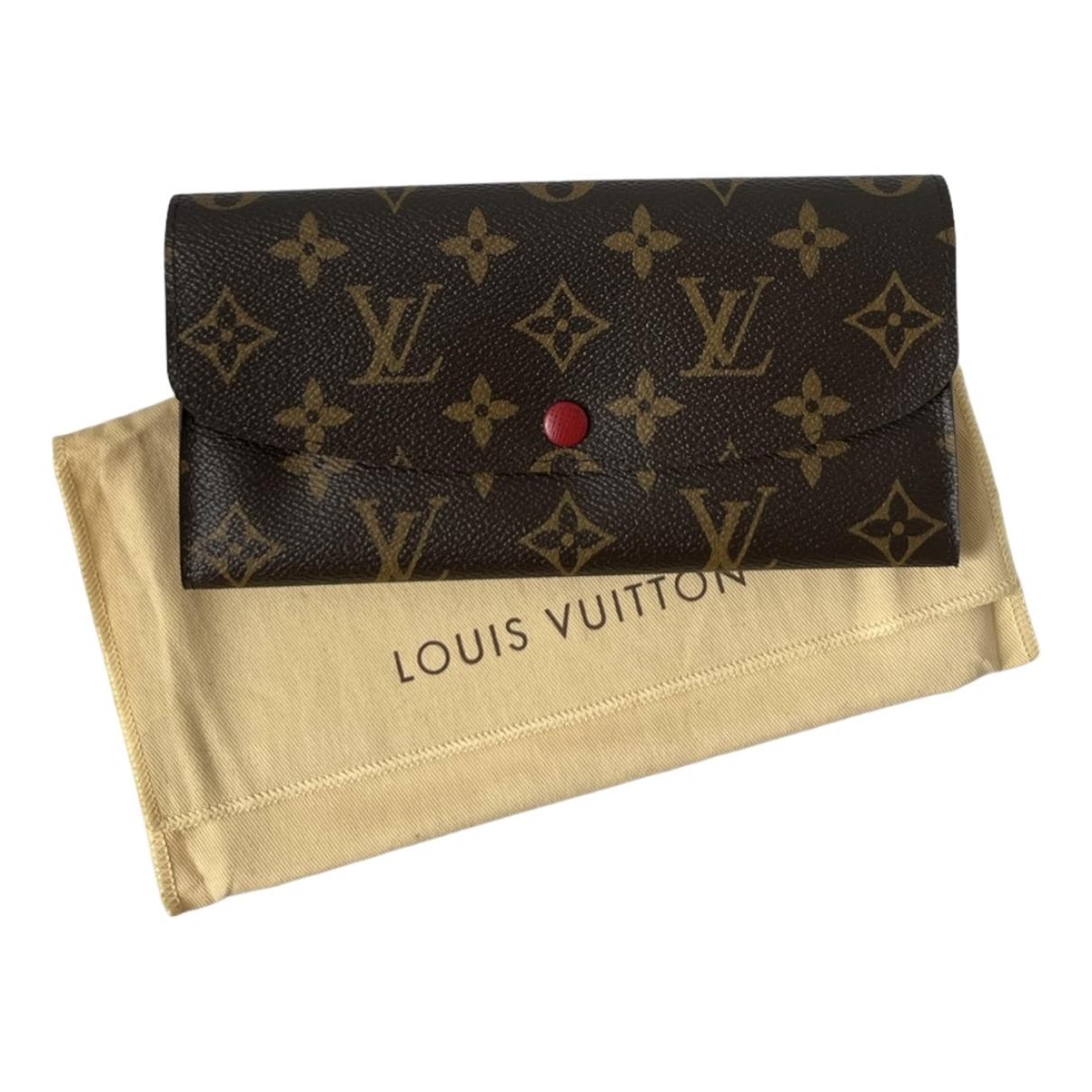 Louis Vuitton Emilie M68313 Monogram Canvas Long Wallet Brown Pink