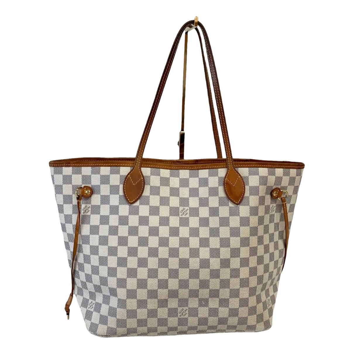 Neverfull cloth handbag Louis Vuitton White in Cloth - 34977729