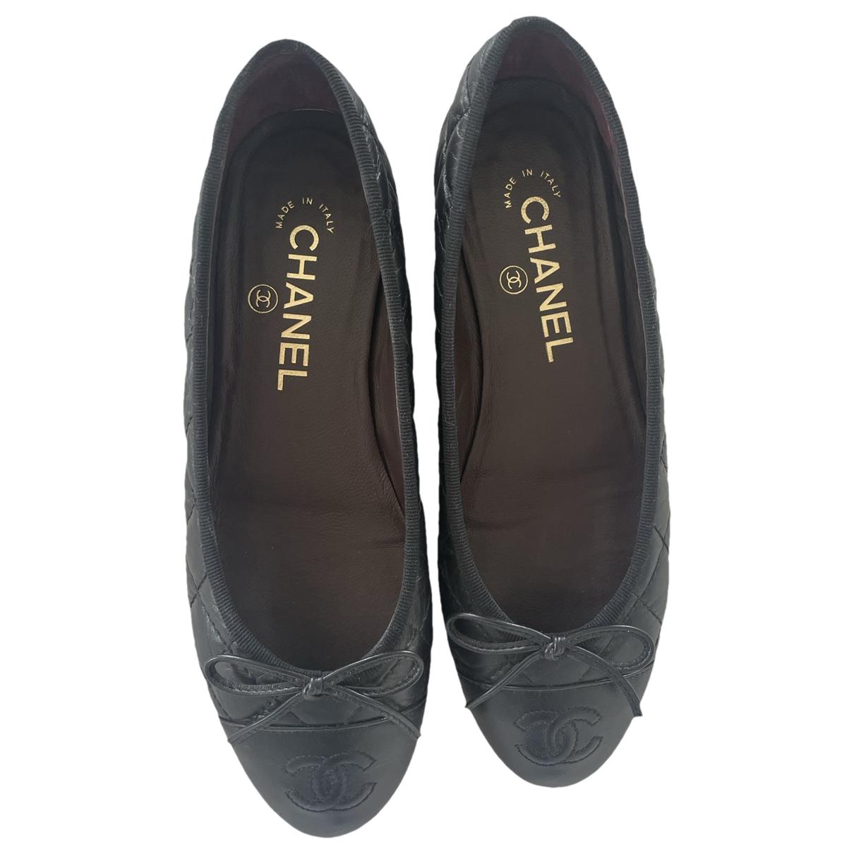 Chanel 2014 Interlocking CC Logo Flats - Black Flats, Shoes - CHA941730