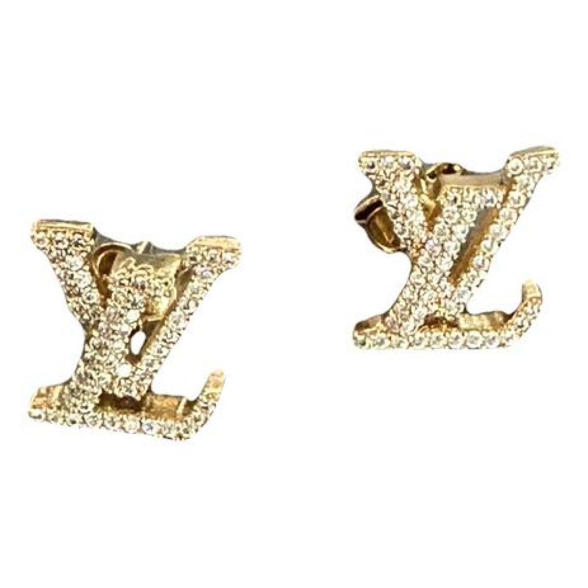 Louis Vuitton LV Iconic Stud Earrings Metal with Crystals Silver 2165161