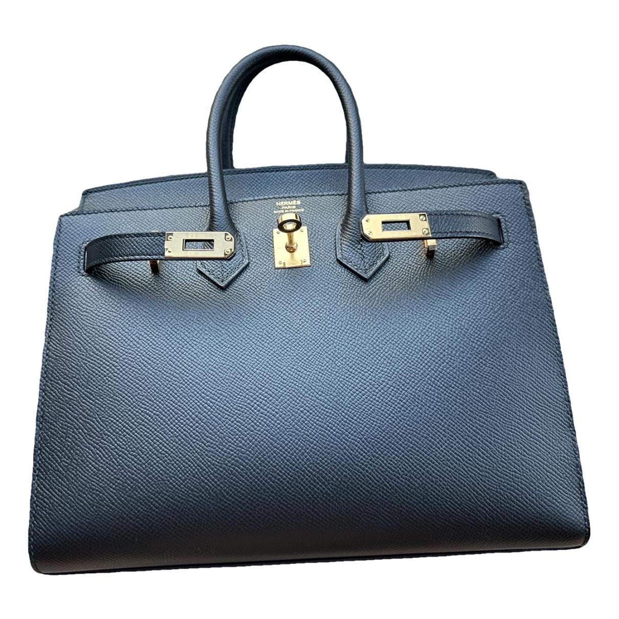 Birkin 25 leather handbag Hermès Black in Leather - 35208700