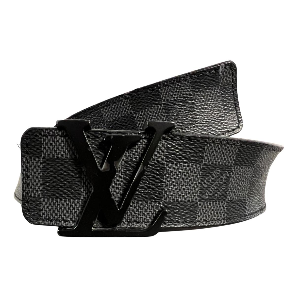Initiales leather belt Louis Vuitton Grey size 95 cm in Leather - 29544487