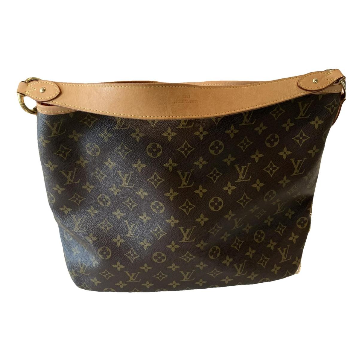 Carry all cloth handbag Louis Vuitton Brown in Cloth - 32570921