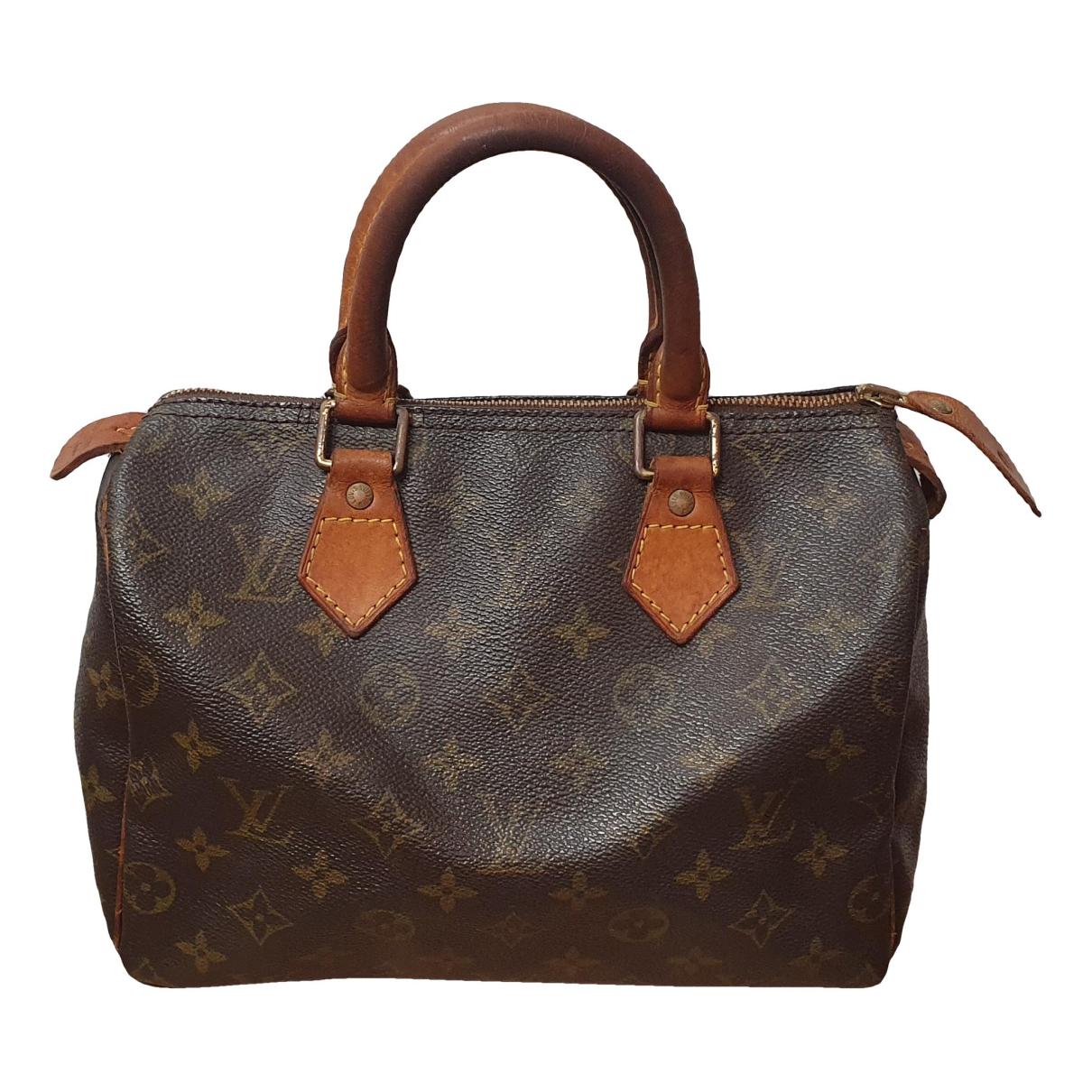 Speedy vegan leather handbag Louis Vuitton Brown in Vegan leather - 37118051