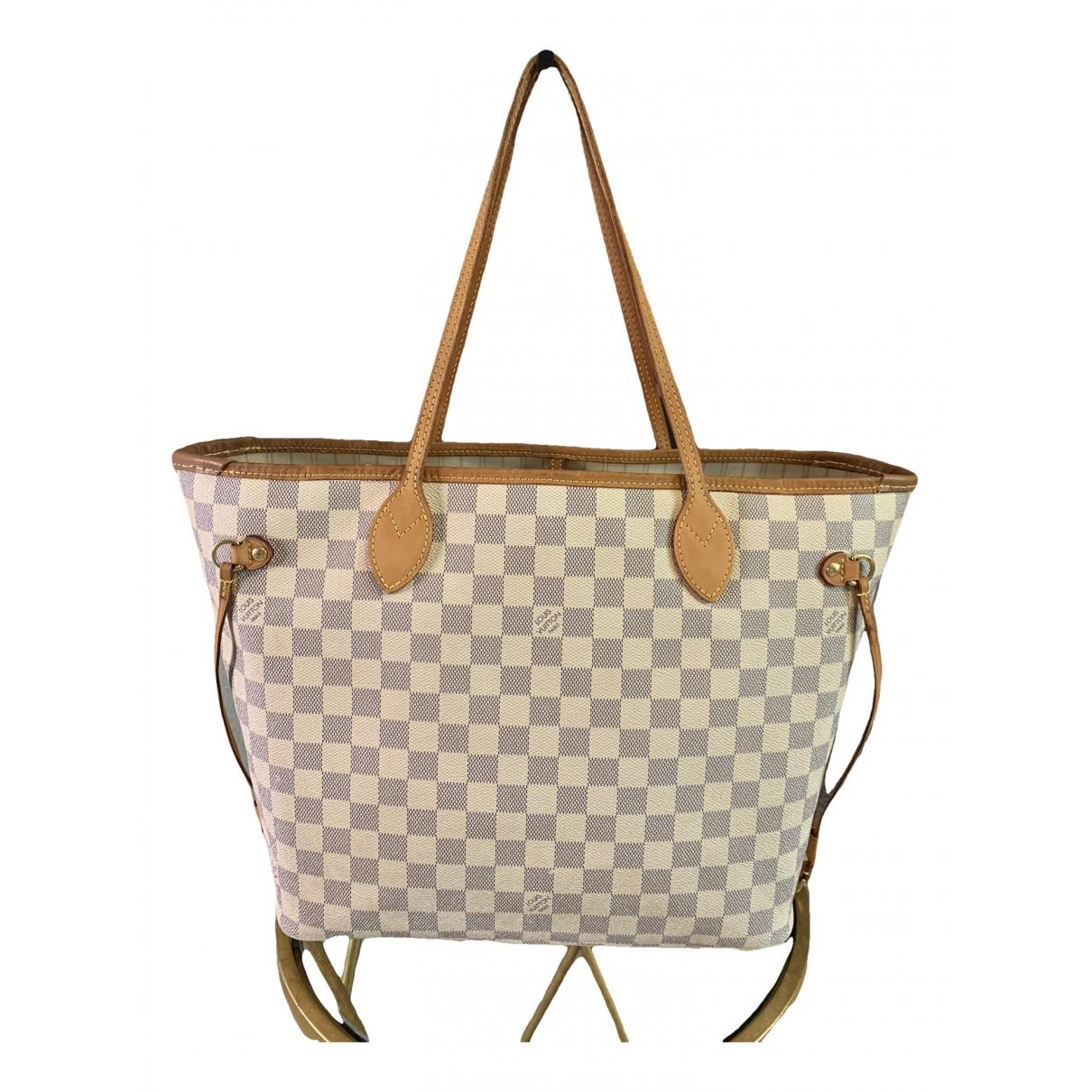 Neverfull leather tote Louis Vuitton Grey in Leather - 36980115