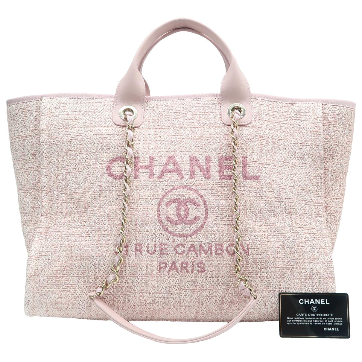 Cloth handbag Chanel Pink in Cloth - 37015900