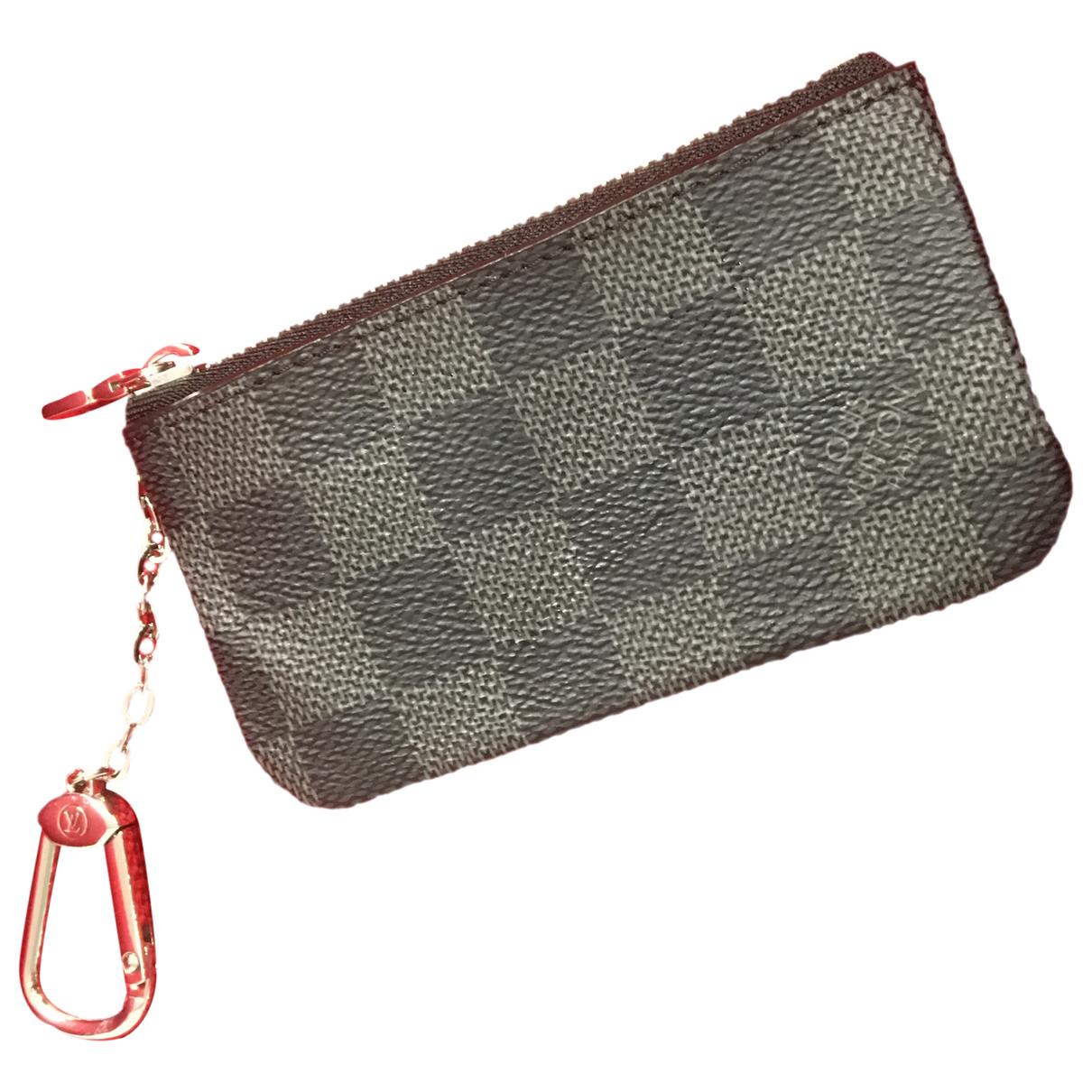 coin card holder cloth small bag Louis Vuitton Black in Cloth - 21476525