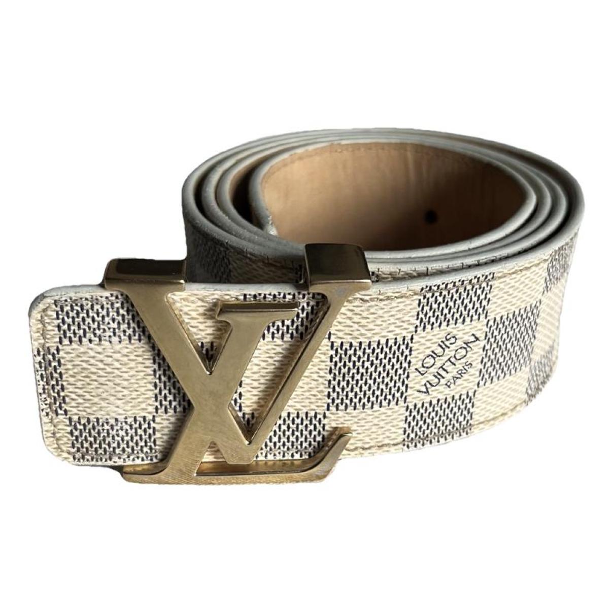 Initiales cloth belt Louis Vuitton White size 37 Inches in Cloth - 21687718