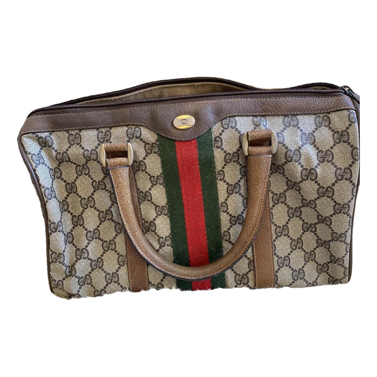 Ophidia boston cloth satchel Gucci Brown in Cloth - 36486496
