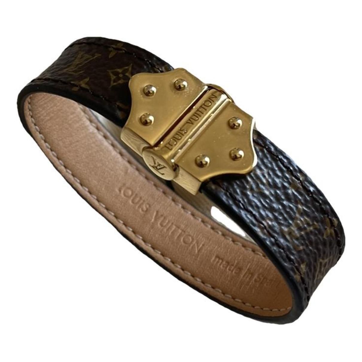 Nanogram leather bracelet Louis Vuitton Brown in Leather - 34355901