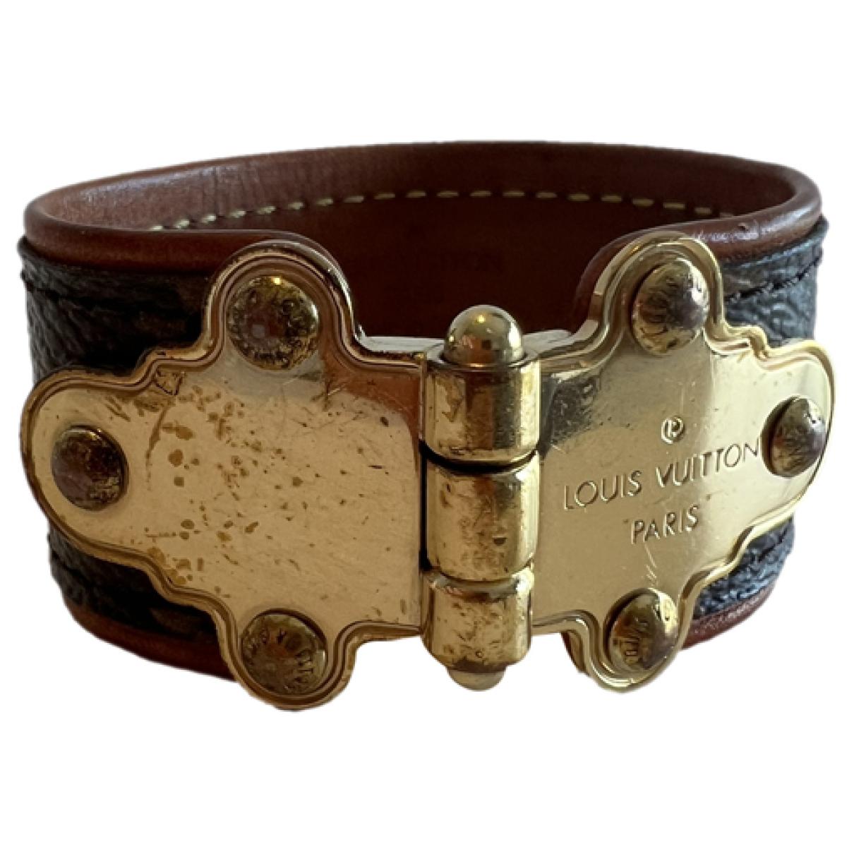 Monogram leather bracelet Louis Vuitton Brown in Leather - 27786226
