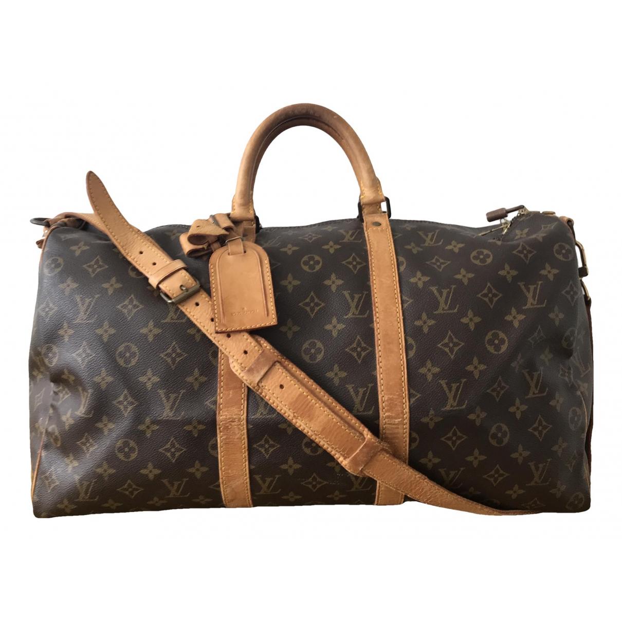 Keepall leather travel bag Louis Vuitton Brown in Leather - 36473082