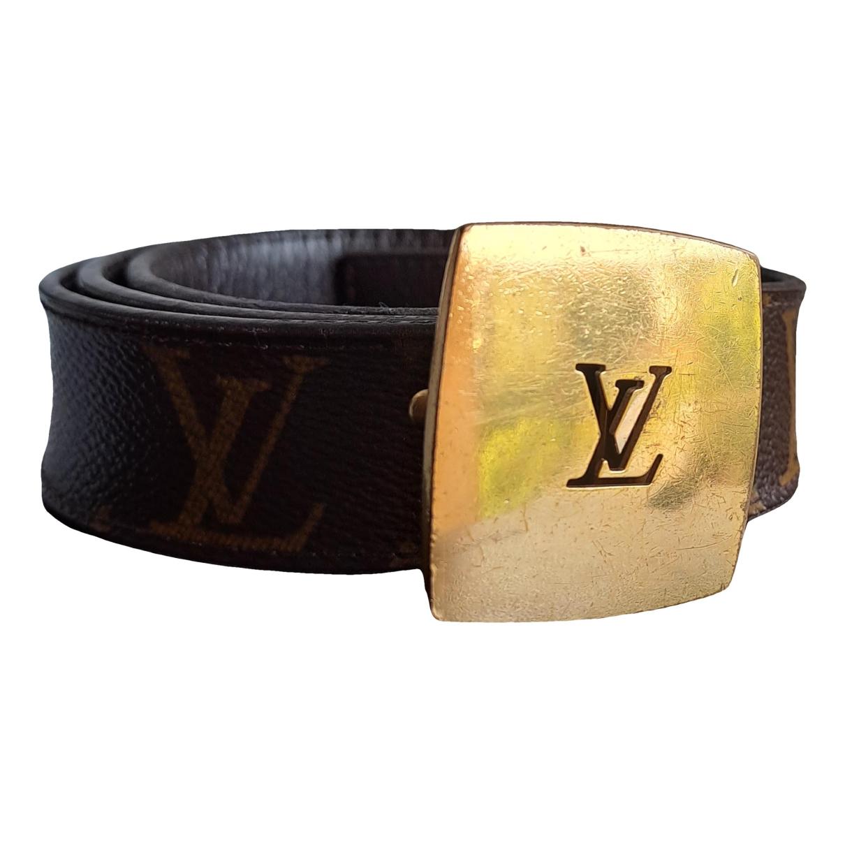 Initiales leather belt Louis Vuitton Anthracite size 95 cm in Cloth -  32239732