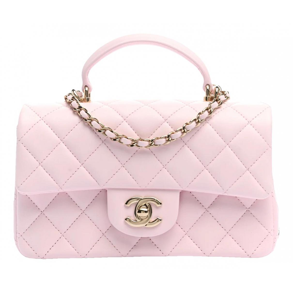 Timeless classique top handle leather crossbody bag Chanel Pink in