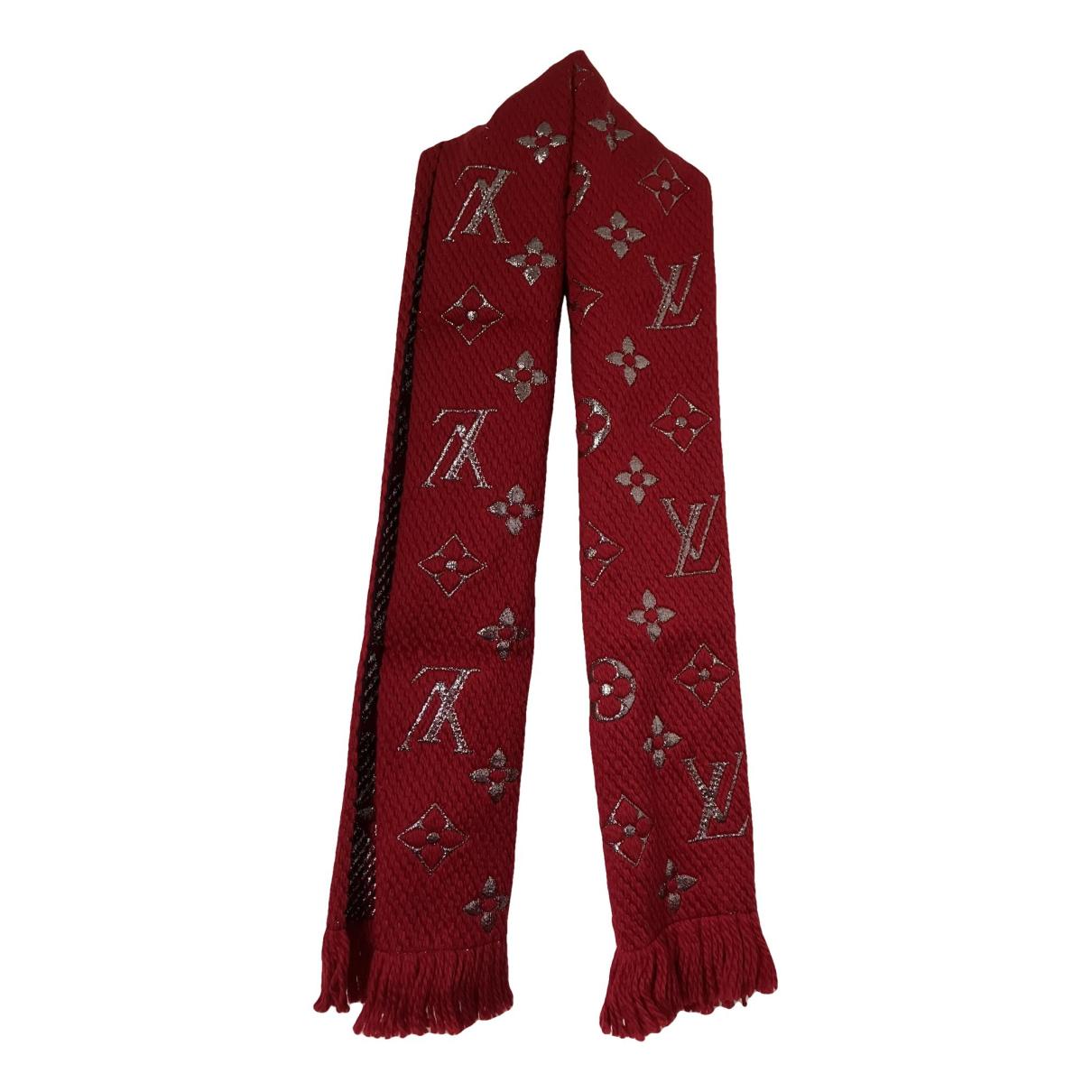 Châle monogram silk scarf Louis Vuitton Red in Silk - 30475823
