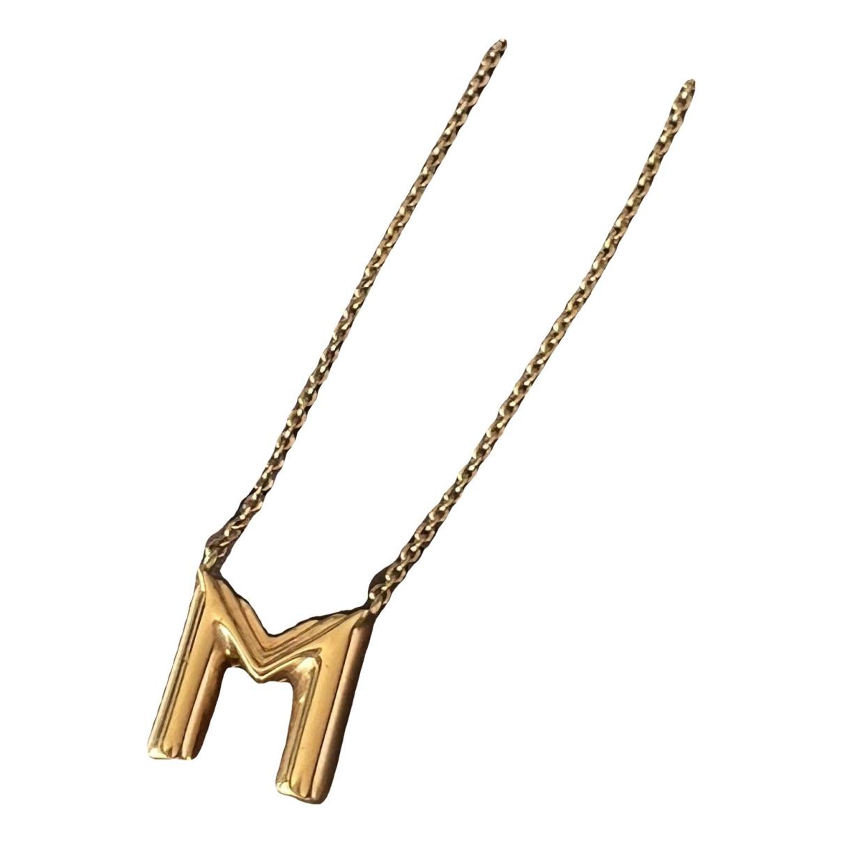 Louis Vuitton Gold Tone LV & Me Letter M Pendant Necklace Louis Vuitton