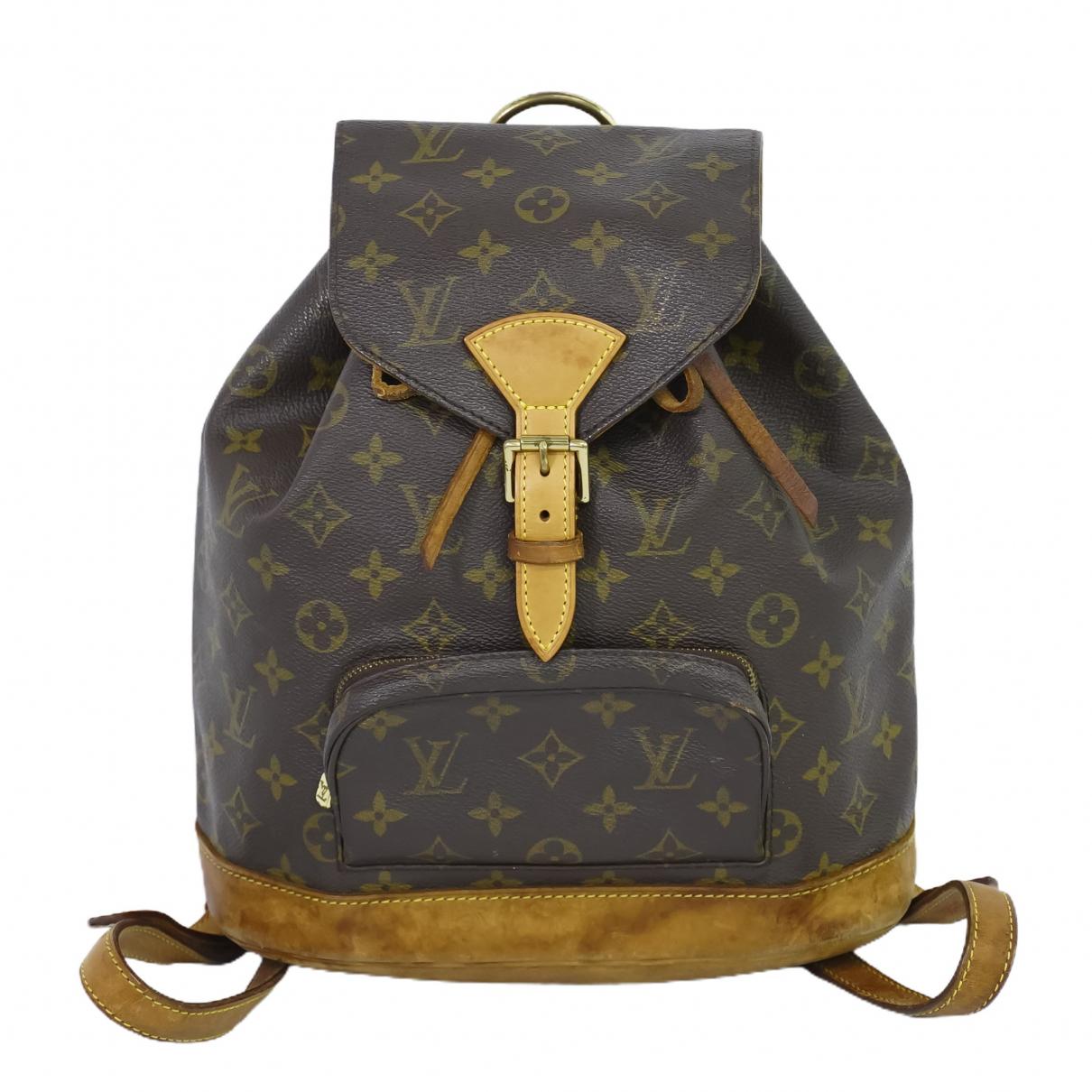 Montsouris vintage backpack Louis Vuitton Brown in Synthetic