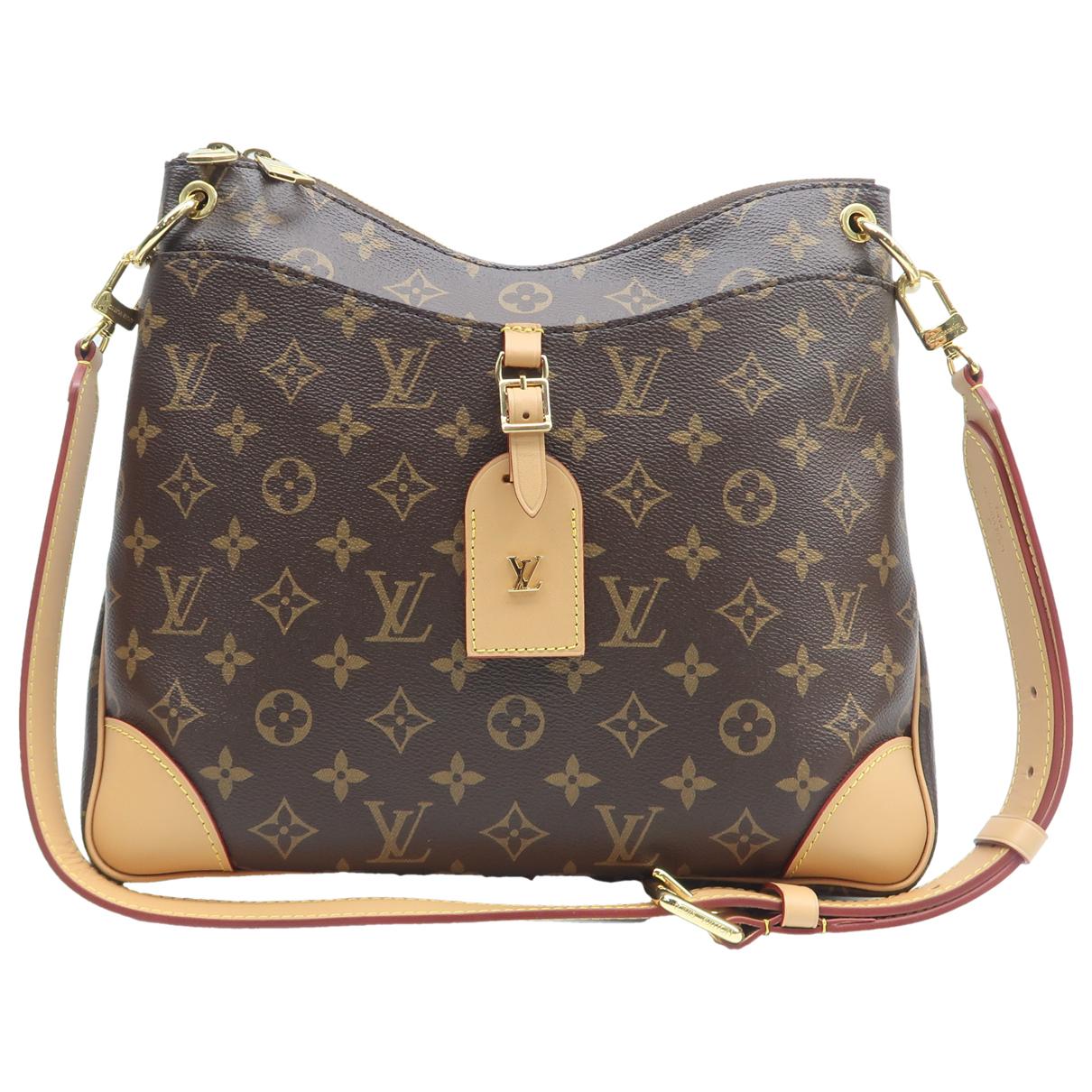 Double zip cloth handbag Louis Vuitton Brown in Cloth - 25278259