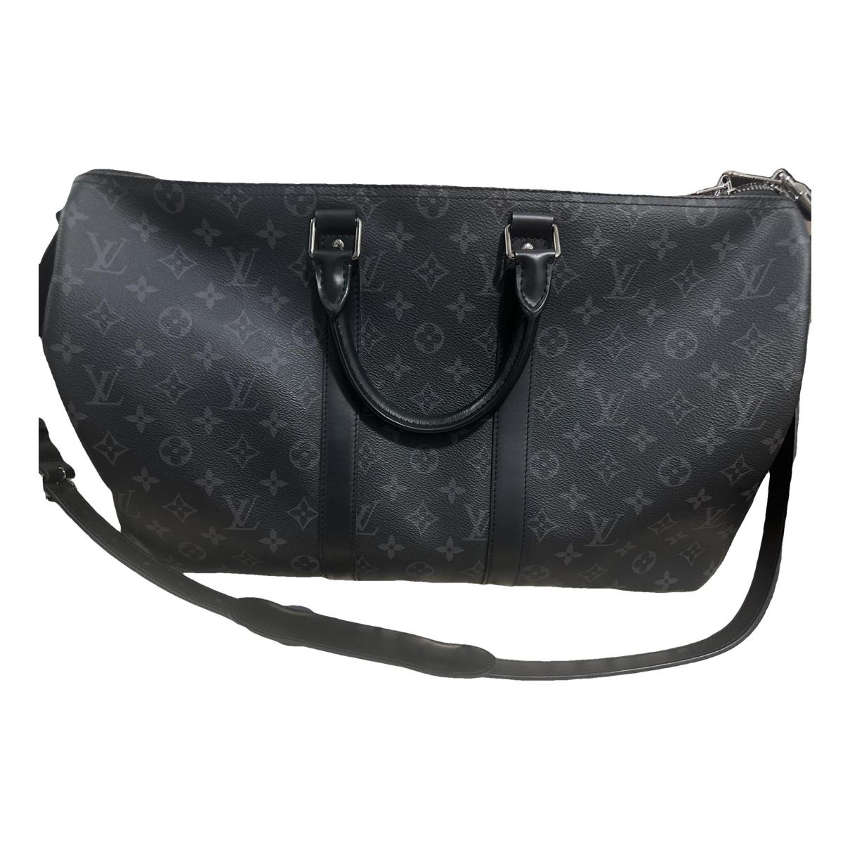 Keepall cloth travel bag Louis Vuitton Black in Cloth - 32793403
