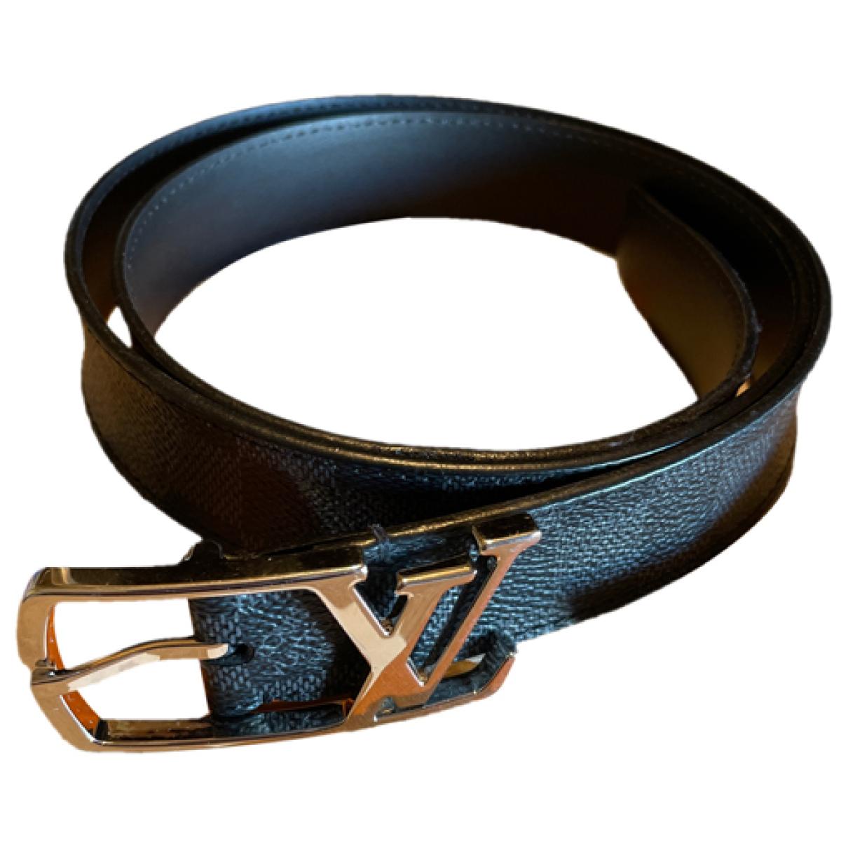 Initiales leather belt Louis Vuitton Blue size 95 cm in Leather - 37412533