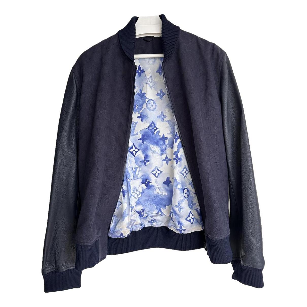 Louis Vuitton® Suede Denim Jacket Night Blue. Size 48