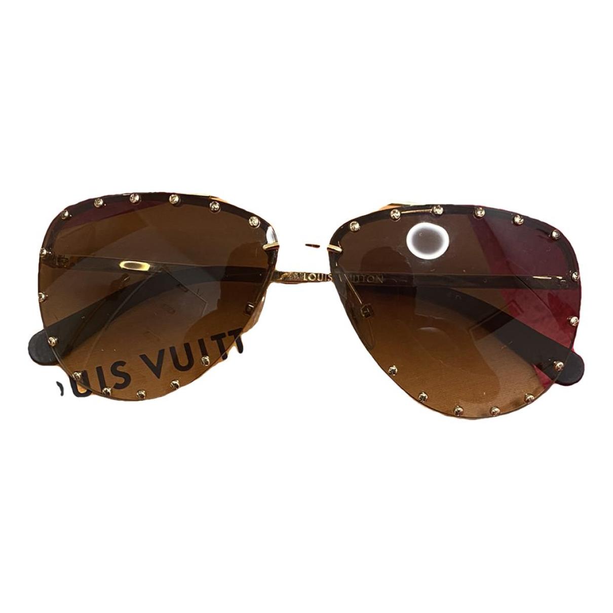 Louis Vuitton The Party Aviator Sunglasses Studded Metal Gold 733743