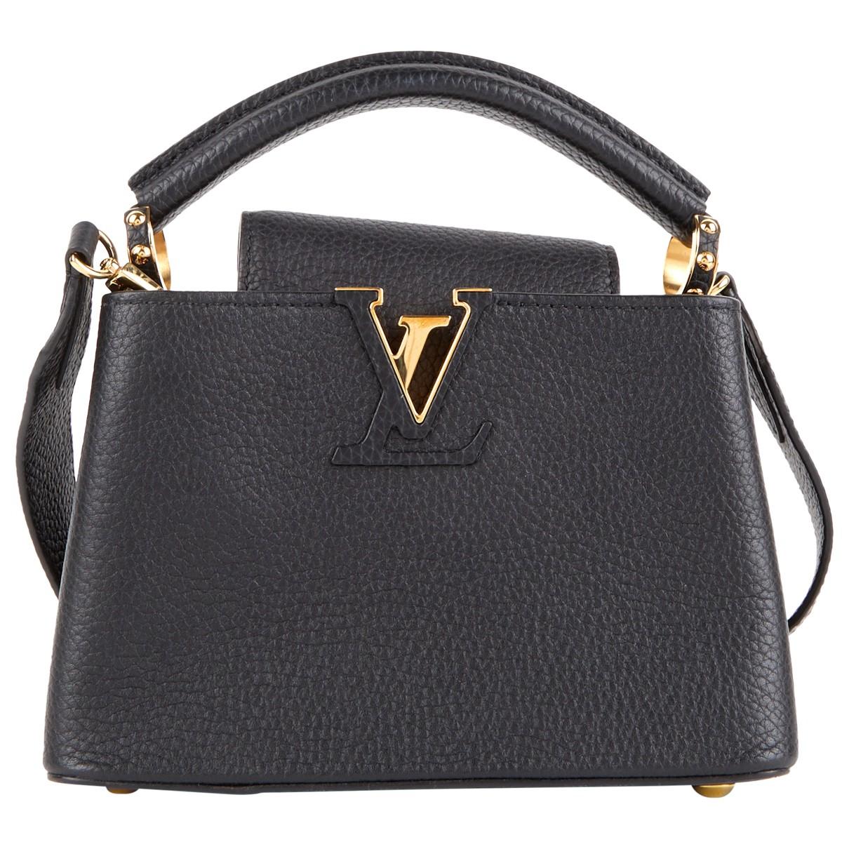 Capucines leather handbag Louis Vuitton Black in Leather - 25672417
