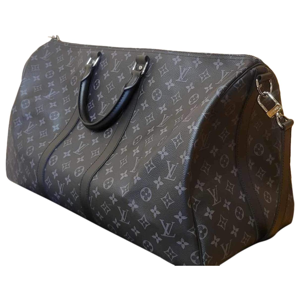 Keepall cloth travel bag Louis Vuitton Black in Cloth - 29758820