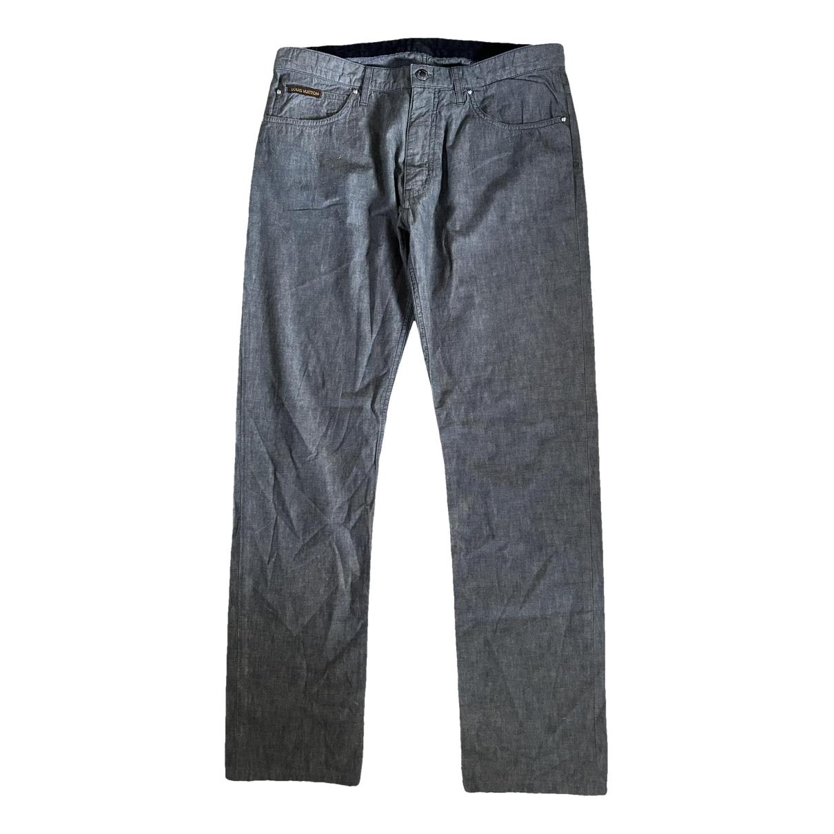 LOUIS VUITTON pantalones de los hombres en algodón gris …