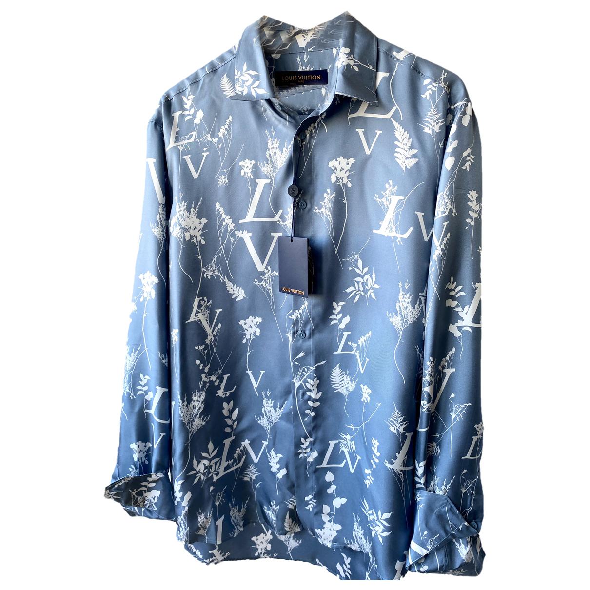 Louis Vuitton Navy Blue Split Hawaiian Galaxy Print Silk Shirt XL