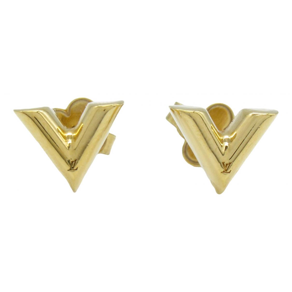 Authentic Louis Vuitton Nanogram 2D Earrings Gold Tone M00393 with Box