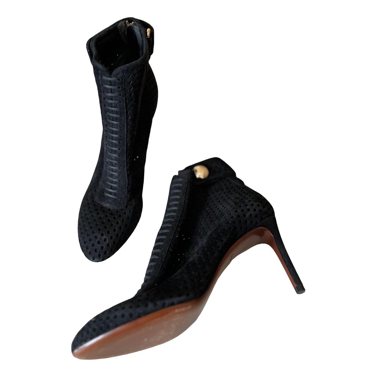 Silhouette cloth ankle boots Louis Vuitton Black size 36.5 EU in Cloth -  31712126