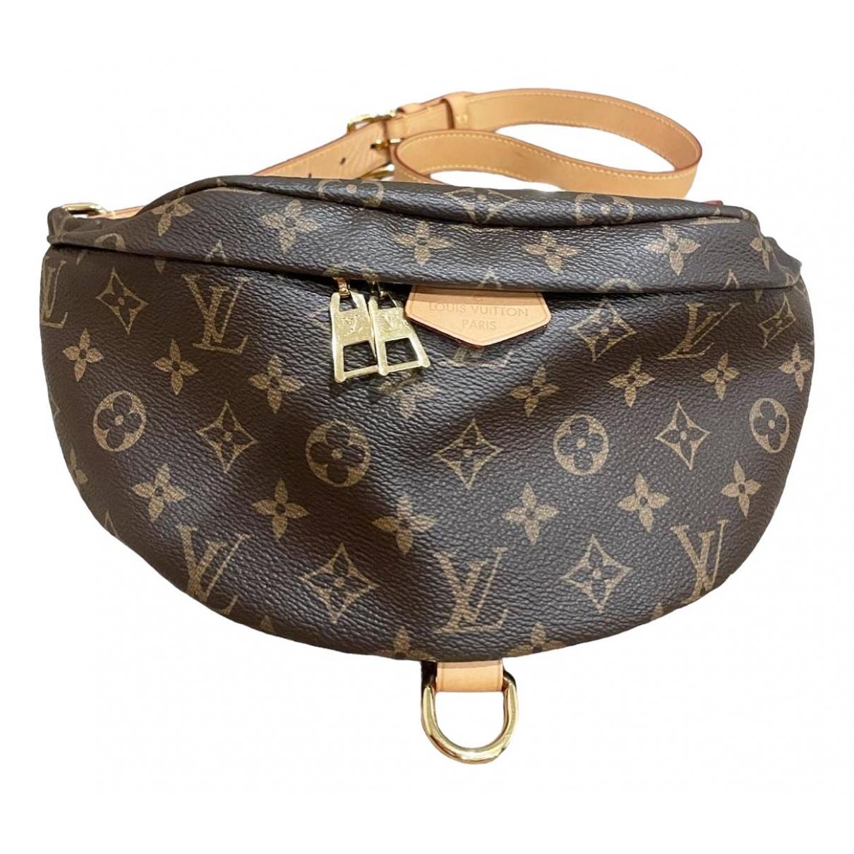 Petite malle leather crossbody bag Louis Vuitton Brown in Leather - 22246746