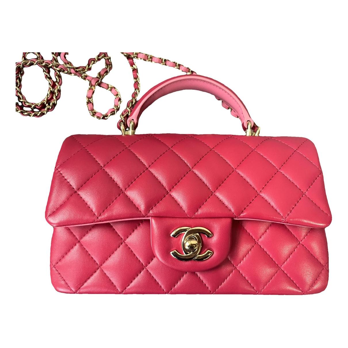 Chain infinity leather handbag Chanel Pink in Leather - 31030749