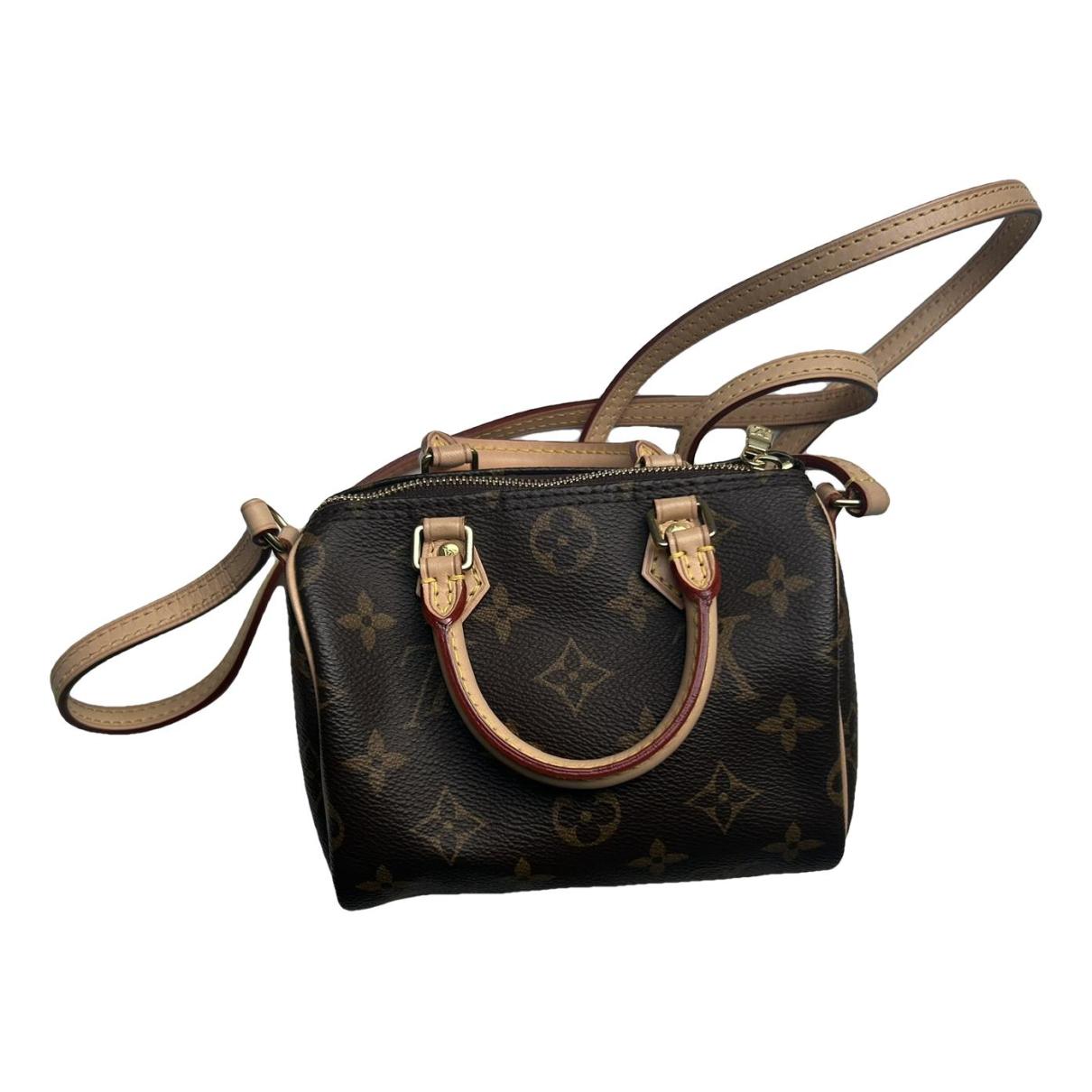 Nano speedy / mini hl leather handbag Louis Vuitton Brown in Leather -  34641090