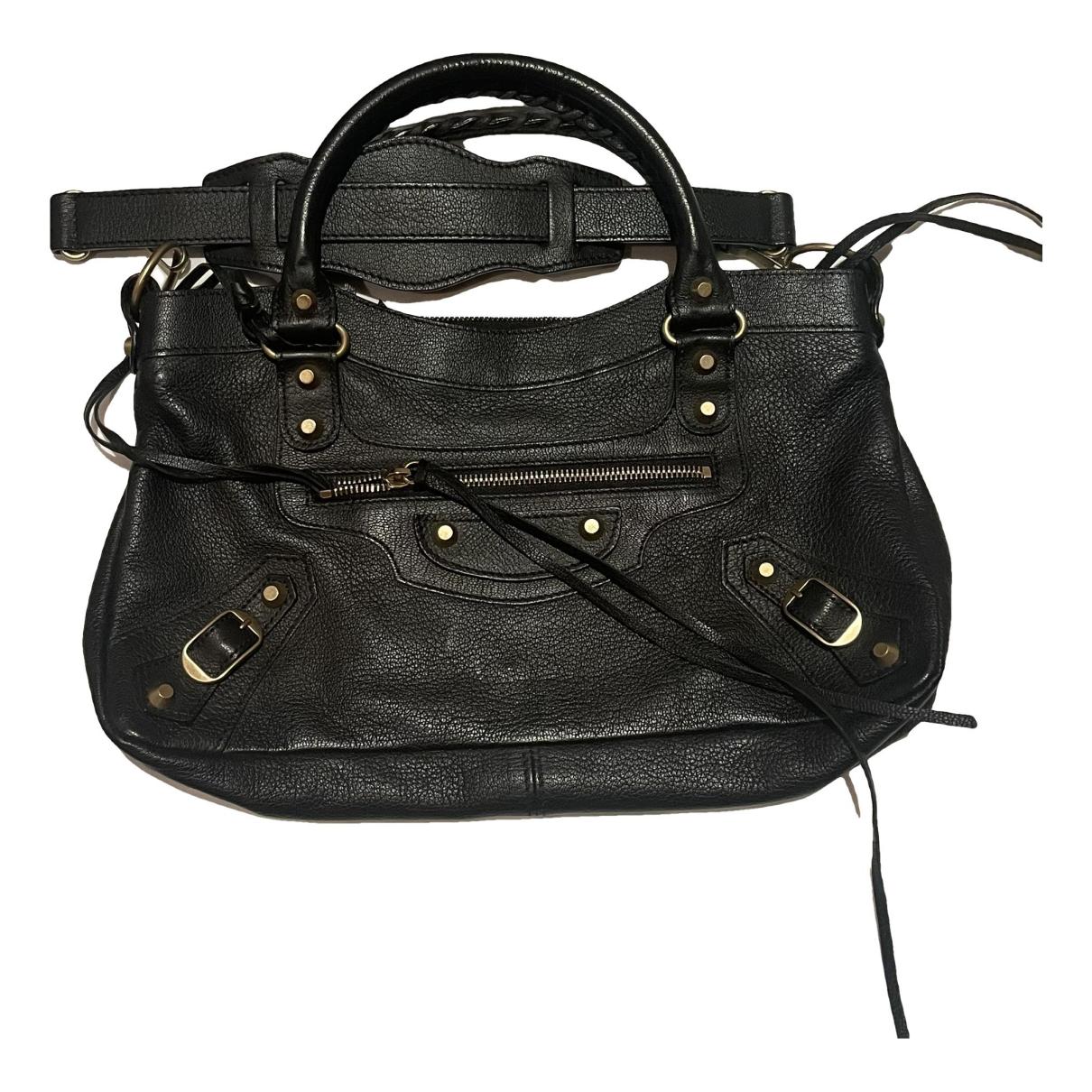 City leather handbag Balenciaga Black in Leather - 34795856