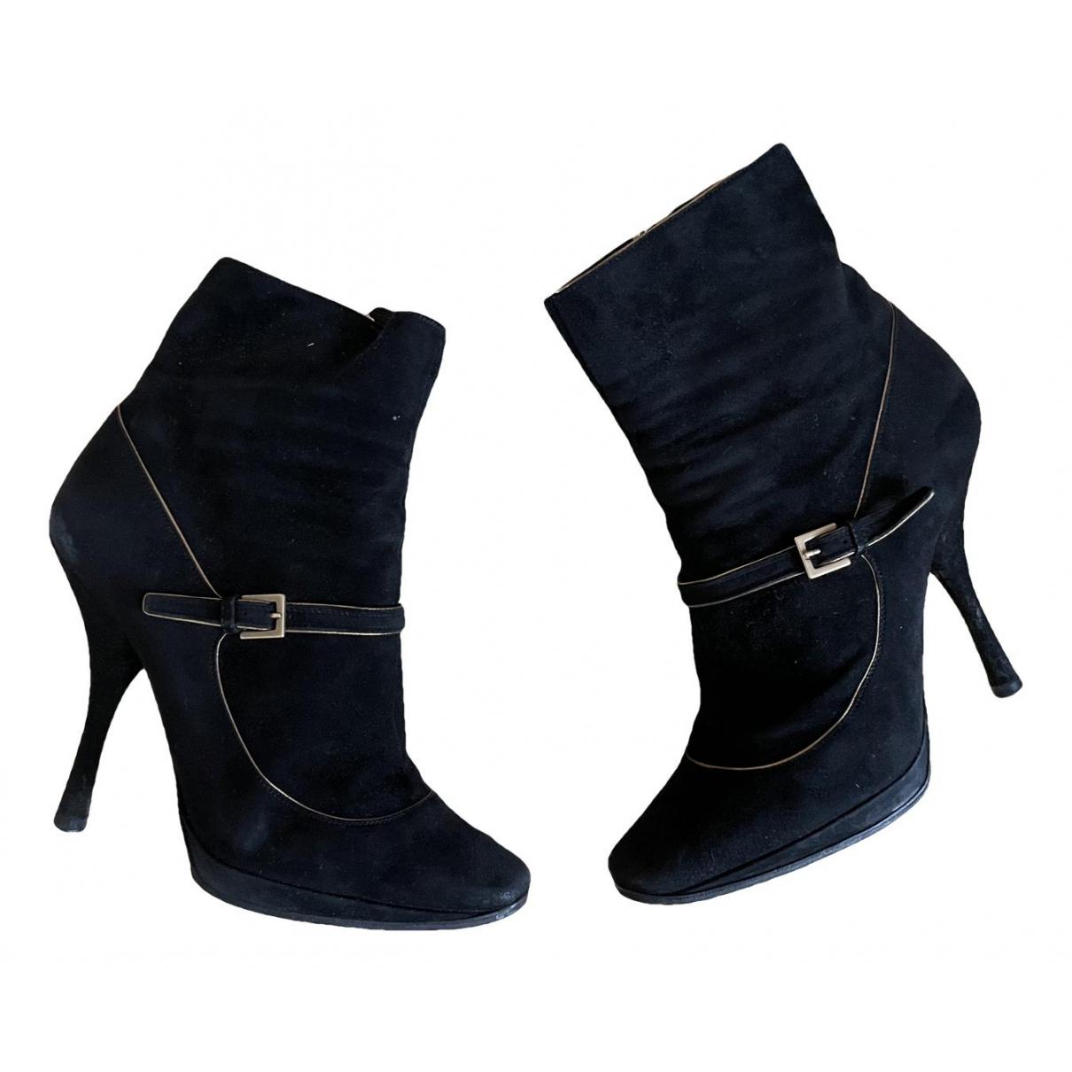 Silhouette cloth ankle boots Louis Vuitton Black size 38 EU in Cloth -  28809831