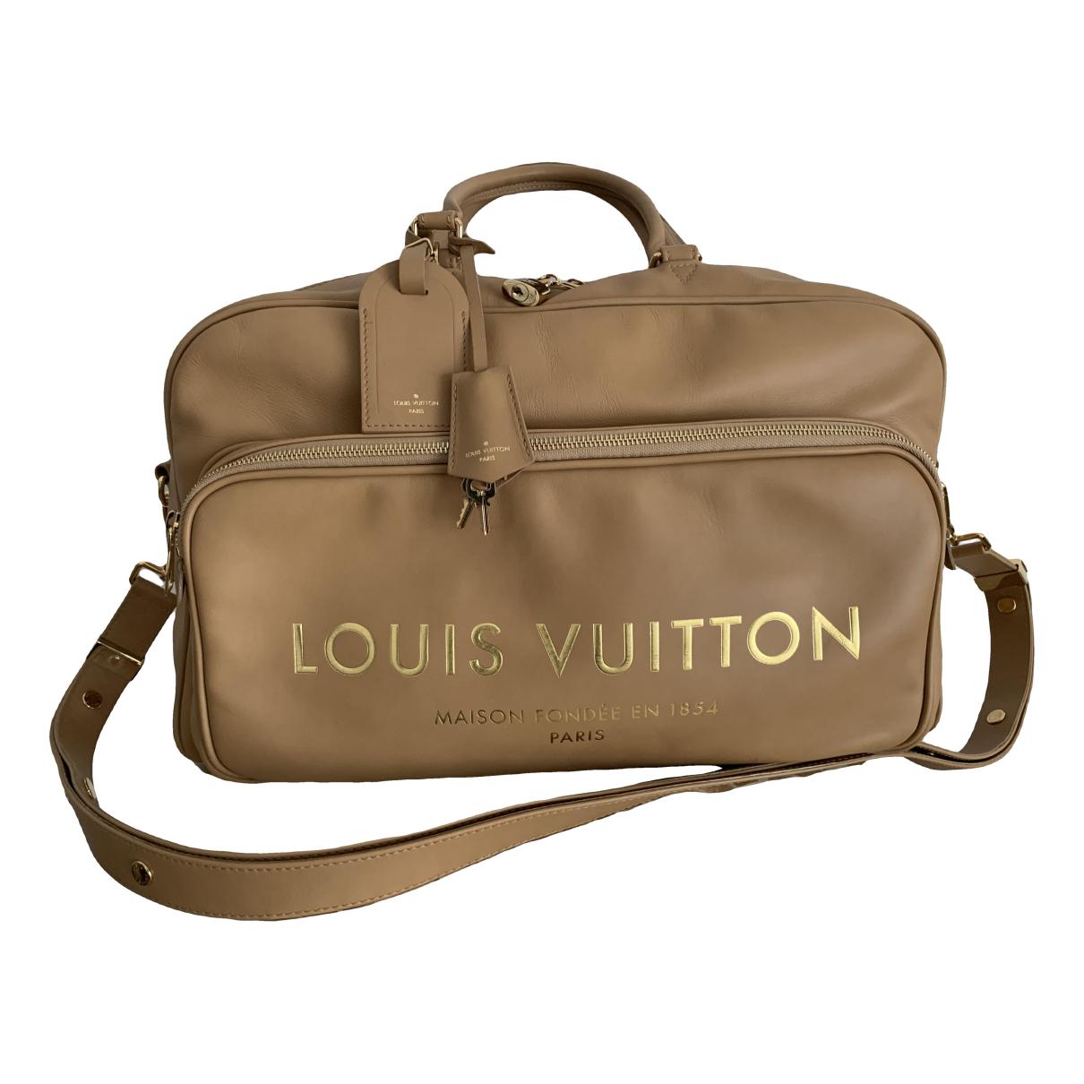 Keepall leather travel bag Louis Vuitton Green in Leather - 24206480