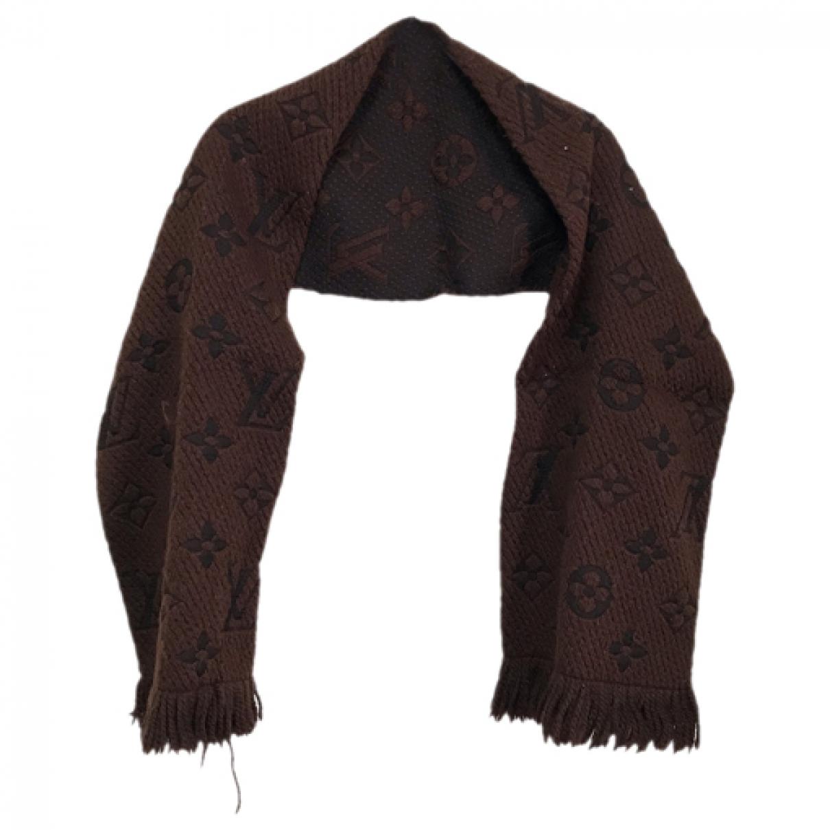 Logomania wool scarf Louis Vuitton Brown in Wool - 30053383