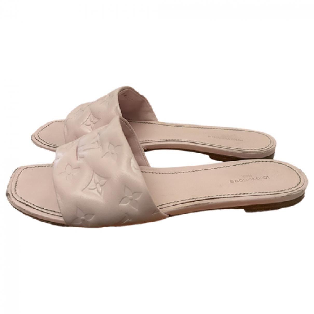 Pool pillow leather sandal Louis Vuitton Pink size 39 EU in Leather -  33254172