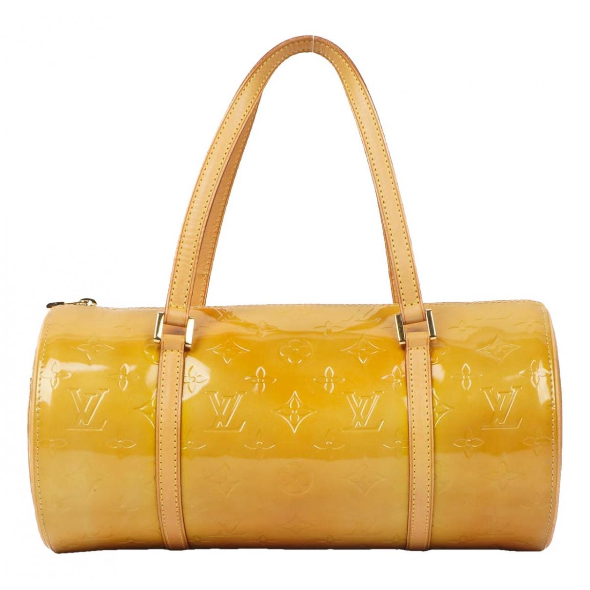 Auth Louis Vuitton Papillon Handbag Tote Bag Enamel yellow Color USED JUNK  sale