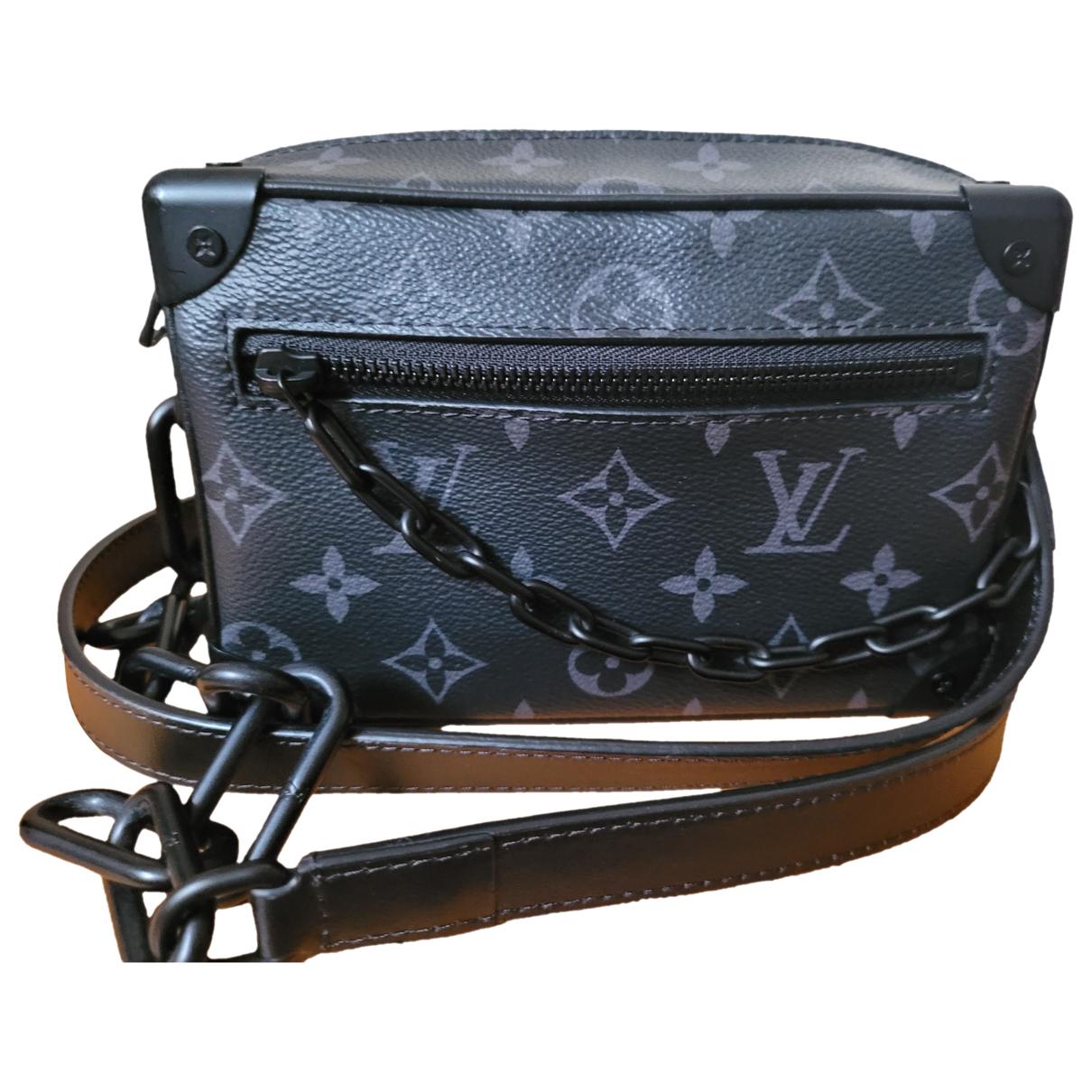 Louis Vuitton Black Monogram Embossed Leather Mini Soft Trunk Bag at 1stDibs